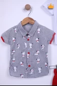 Babyhola Kısa Kol Gömlek Tshirt Pantolon Erkek Çocuk Takım 3'lü 1150 - 3
