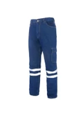 Kot İş Takımı Reflektörlü Kot Pantolon ve Reflektörlü İş Yeleği Myform Marka 9128-2136 - 5