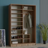 ABRE VM-300 CEVİZ BEYAZ SÜRGÜ KAPAKLI PORTMANTO - 3