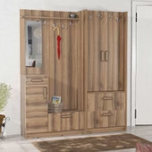 ABRE vm-36348 DORE CEVİZ vestiyer portmanto ayakkabılık - 1