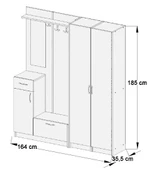 ABRE vm-363437 BEYAZ VESTİYER PORTMANTO AYAKKABILIK - 5