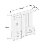 ABRE vm-342348 BEYAZ VESTİYER PORTMANTO AYAKKABILIK - 4