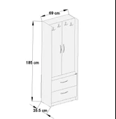 ABRE vm-348 BEYAZ VESTİYER PORTMANTO AYAKKABILIK - 5