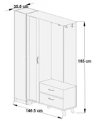 ABRE vm-34342 BEYAZ VESTİYER PORTMANTO AYAKKABILIK - 5