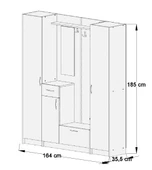 ABRE vm-343637 BEYAZ VESTİYER PORTMANTO AYAKKABILIK - 5