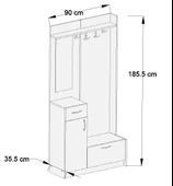 ABRE VM-36 DORE CEVİZ  PORTMANTO VESTİYER - 3
