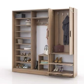 ABRE VM-300348 DORE CEVİZ VESTİYER PORTMANTO - 3