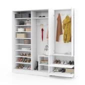 abre vm-300348 BEYAZ VESTİYER PORTMANTO AYAKKABILIK - 5