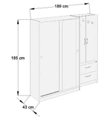 abre vm-300348 BEYAZ VESTİYER PORTMANTO AYAKKABILIK - 5