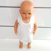 Beyaz Sade Alttan Çıt-çıtlı Askılı Badi Zıbın - 4