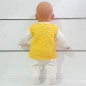 Triko Sarı Bebek Yelek - 3