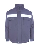 Kışlık İş Takımı Çok Cepli İç Yapısı Polarlı Reflektörlü İş Montu ve 7/7 İş Pantolonu  Gri Renk Yüzde Yüz Pamuk 3117-2958 - 5