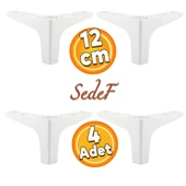 Sedef Lüks Mobilya Kanepe Sehpa Tv Ünitesi Koltuk Ayağı 12 Cm Beyaz Ayakları (4 ADET) - 1