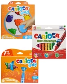 Carioca Teddy Şekilli Mum Boya - Carioca Teddy Keçeli Kalem - Carioca Wax Crayons 3 Adet Boyama Seti - 1