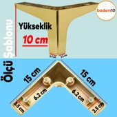 Sedef Lüks Mobilya Kanepe Sehpa Tv Ünitesi Koltuk Ayağı 10 Cm Plastik Gold Ayakları (4 ADET) - 2