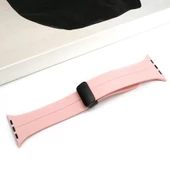Polham Apple Watch 1,2,3,4,5,6,7,8 için 38-40-41MM Uyumlu Silikon Kayış, Manyetik Tokalı Kordon - 9
