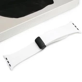 Polham Apple Watch 1,2,3,4,5,6,7,8 için 42-44-45MM Uyumlu Silikon Kayış, Manyetik Tokalı Kordon - 5
