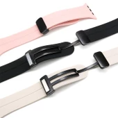 Polham Apple Watch 1,2,3,4,5,6,7,8 için 42-44-45MM Uyumlu Silikon Kayış, Manyetik Tokalı Kordon - 12