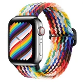 Polham Apple Watch 1/2/3/4/5/6/7/8 İçin 42-44-45MM Uyumlu Japon Tokalı Elastik Kayış Kordon - 12