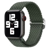 Polham Apple Watch 1/2/3/4/5/6/7/8 İçin 42-44-45MM Uyumlu Japon Tokalı Elastik Kayış Kordon - 11