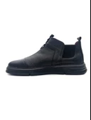 Marcomen12432 Erkek Lastikli Kısa Deri Siyah Casual Bot - 4