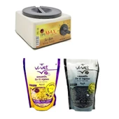 Ege Sir Dpr Max Ağda Makinesi + Vi-Vet Naturel Granül İnci Ağda 250 G + Siyah Granül İnci Ağda 250 G - 1