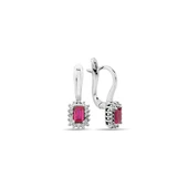 0,93 KARAT PIRLANTALI BAGET YAKUT TAŞLI KÜPE - 1