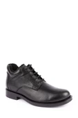 Shoeter-M2353 Erkek Hakiki Deri Ortopedik Bağcıklı&Fermuarlı Siyah Bot - 5