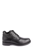 Shoeter-M2353 Erkek Hakiki Deri Ortopedik Bağcıklı&Fermuarlı Siyah Bot - 4