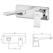 Eca Tiera Ankastre Gömme Lavabo Bataryası Set (102167605-K+102166601) - 2