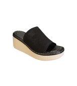 YAZKIŞ Kadın Siyah Vizon (nut) Üzeri Örgü 6cm Dolgu 3Cm Platform Topuk Terlik - 5
