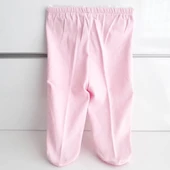 Patikli Pembe Tek Alt Bebek Penye Pantolon - 4