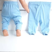 Sade Mavi Tek Alt Bebek Penye Pantolon - 2