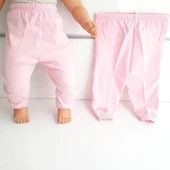 Sade Pembe Tek Alt Bebek Penye Pantolon - 1