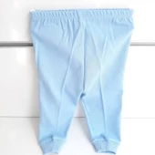 Sade Mavi Tek Alt Bebek Penye Pantolon - 4
