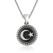 Lucky Life 925 Ayar Gumuss  Ay Yıldız Kolye - 1