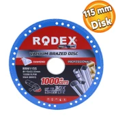 Rodex Vakum Kaynaklı Elmas Testere Sağlam Uzun Ömürlü Çok Amaçlı Kesme Disk Diski 115 mm RRM115S - 1