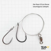 TAMSET 2 İğneli Çelik Telli Uzun Olta Takımı - 2