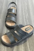 Moda Ayakkabı 5203 Erkek Siyah Sandalet Terlik - 5