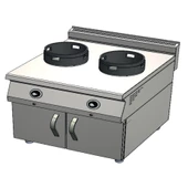 CSA Karacasan 900 Seri Dolaplı 80 cm 2 Gözlü Tüplü Wok Ocak - 1