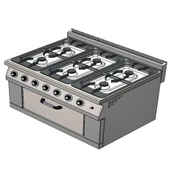 CSA Karacasan 900 Seri Dolaplı 120 cm 6 Gözlü Doğalgazlı Ocaklı Kuzine (120x90x85Cm) - 1