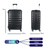 Vegmann Delphin Siyah Büyük Boy Valiz thumbnail 2