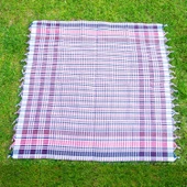 mandaş 140x140 Yer Sofra Bezi Piknik Masa Örtüsü Saçaklı siyah - 3