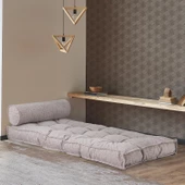 Homedius Sofa Buklet Kapitoneli Yer-Sedir Minderi  Açık Kahverengi Çift - 1