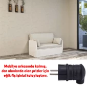 Sağlam Monofaze Kauçuk Dış Mekan Dayanıklı Kablo Bahçe Korunaklı Erkek Eğik Fiş Siyah thumbnail 5