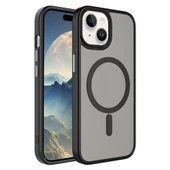 Vendas iPhone 15 Uyumlu ( iPhone 15 ) Flet Serisi Mat Arka Yüzey Wireless Şarj Destekli Magsafe Kılıf - 12