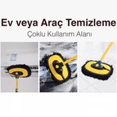 Polham Teleskopik Saplı Ayarlanabilir Kuru Islak Araç Yıkama Fırçası Oto Yıkama Paspası Yumuşak Bez - 8