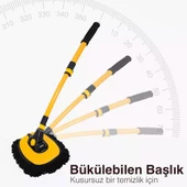 Polham Teleskopik Saplı Ayarlanabilir Kuru Islak Araç Yıkama Fırçası Oto Yıkama Paspası Yumuşak Bez - 7