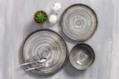 Porland Stoneware Vintage Yemek Takımı 3 Parça - 1