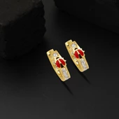 14 Ayar Uğur Böceği Halka Altın Çocuk Küpesi thumbnail 4